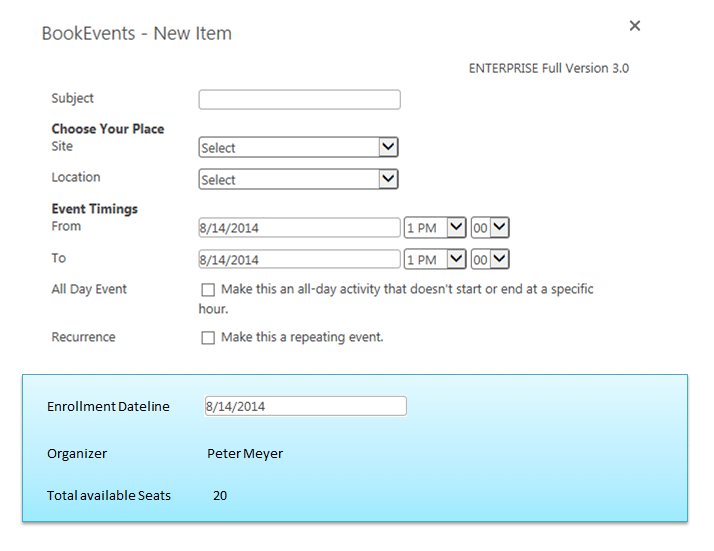 Conference room scheduling template