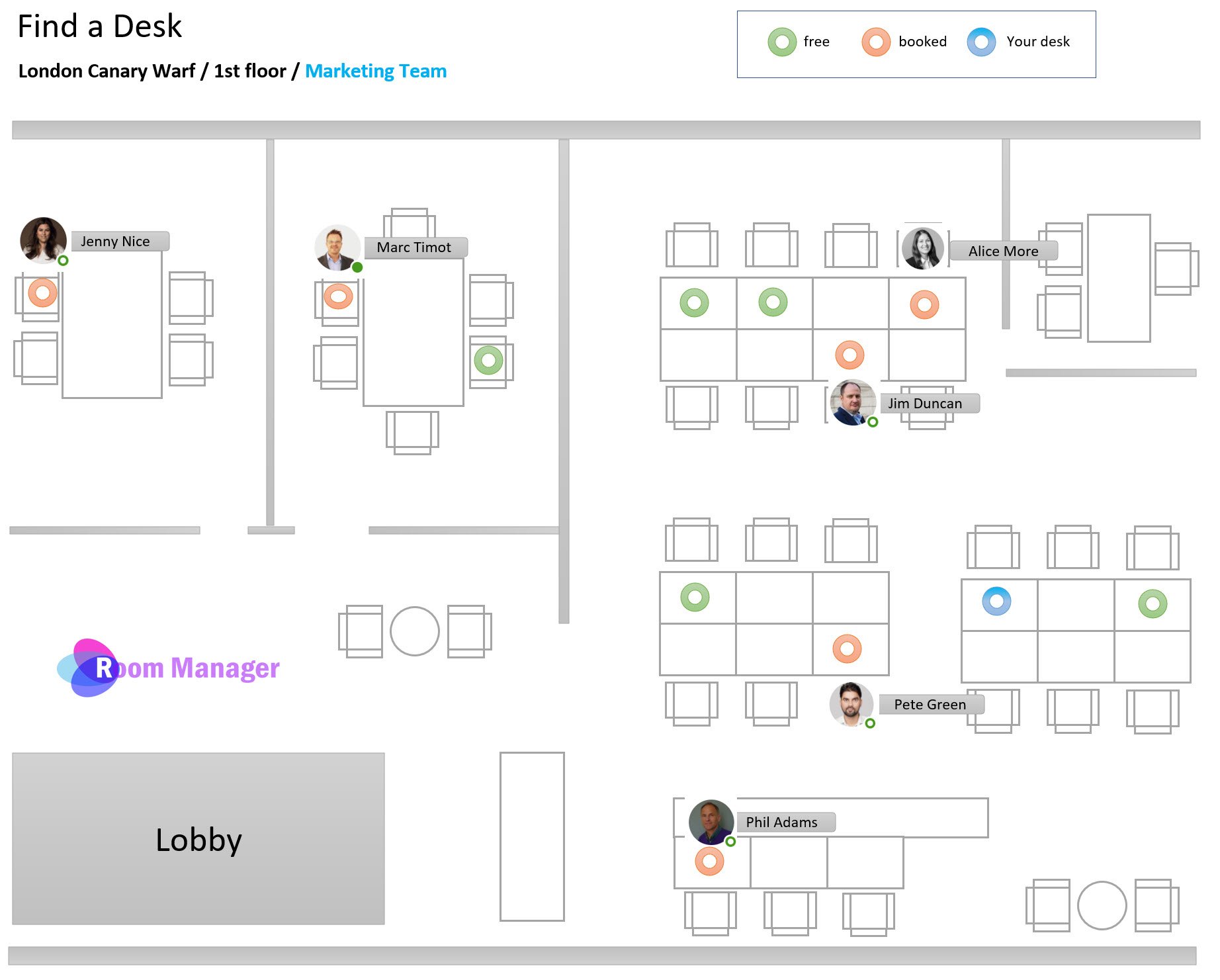 Plan Interactive Desk Management Search people